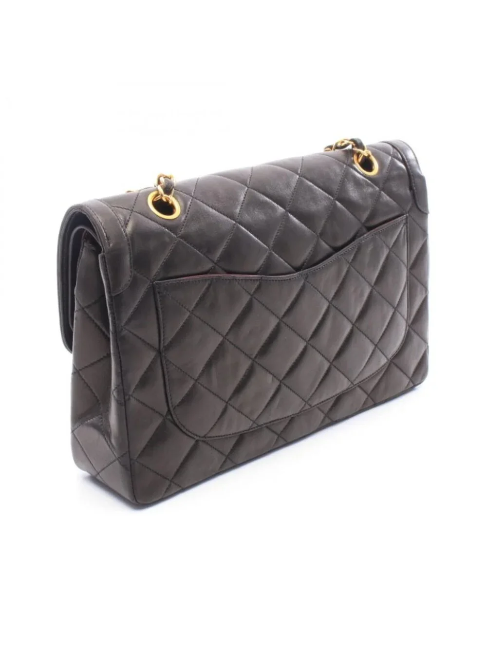 Chanel Shoulder Bag Quilted Limited Edition Double Flap Combination Black